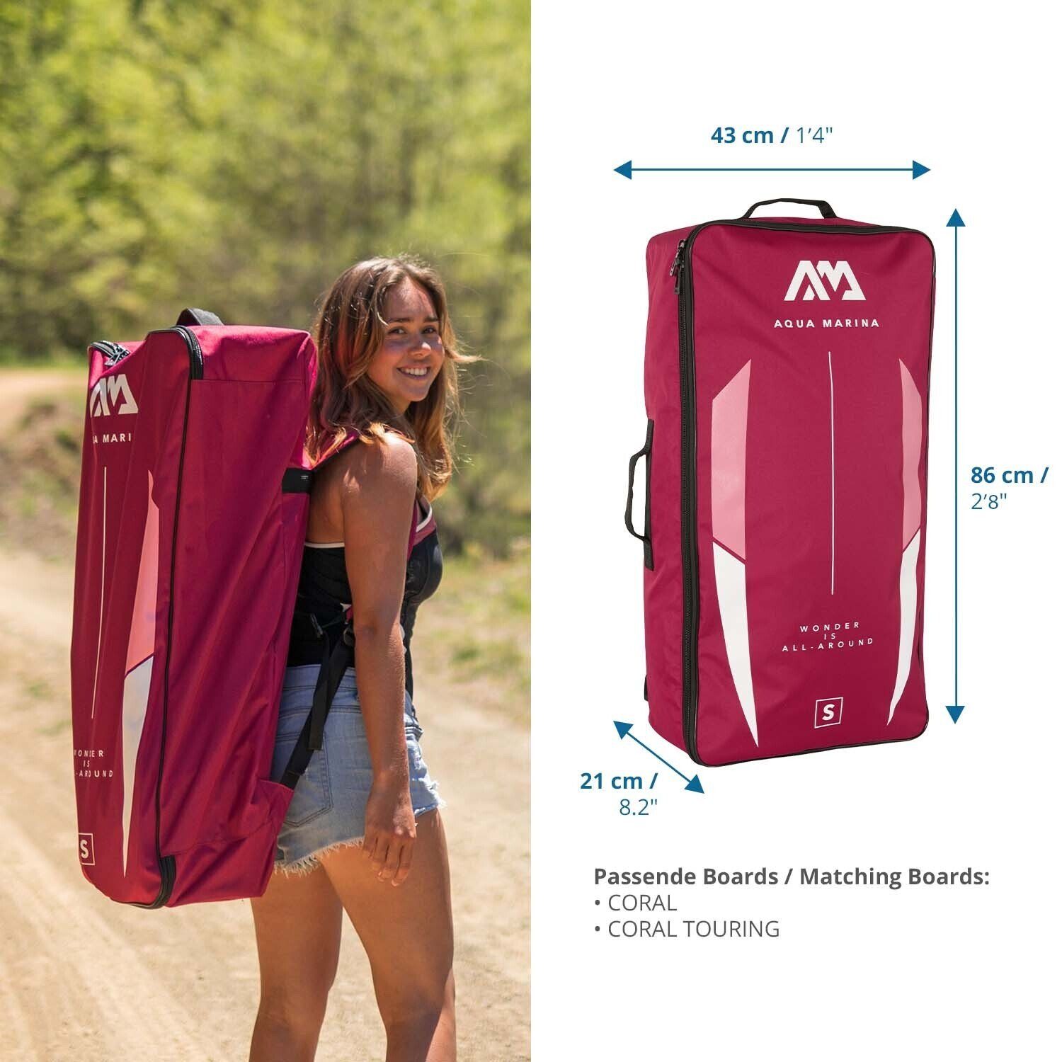 Aqua Marina Inflatable SUP-Board SUP Rucksack ZIP BACKPACK S CORAL, Aufblasbares Board, (Set)