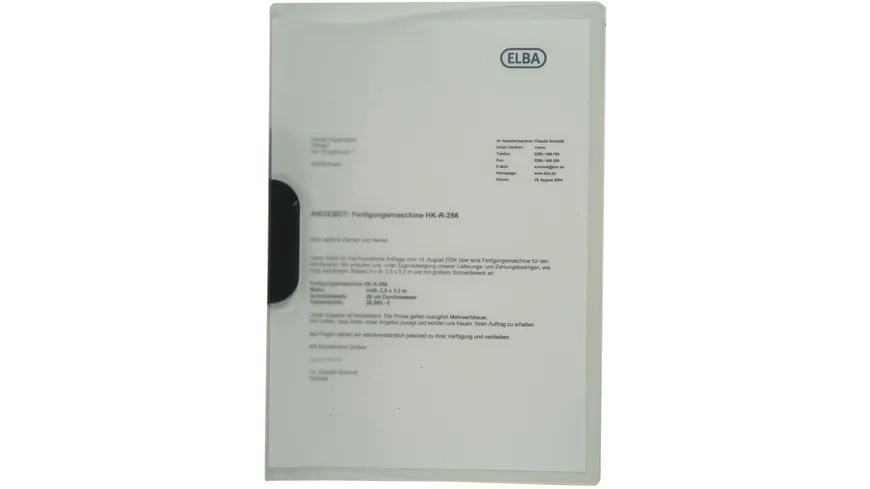 DURABLE Klemm-Mappe DURASWING A4 transparent graphit