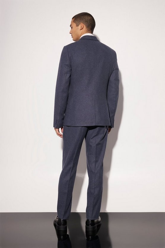 Einreihige Slim-Fit Tweed-Anzugjacke aus Wolle