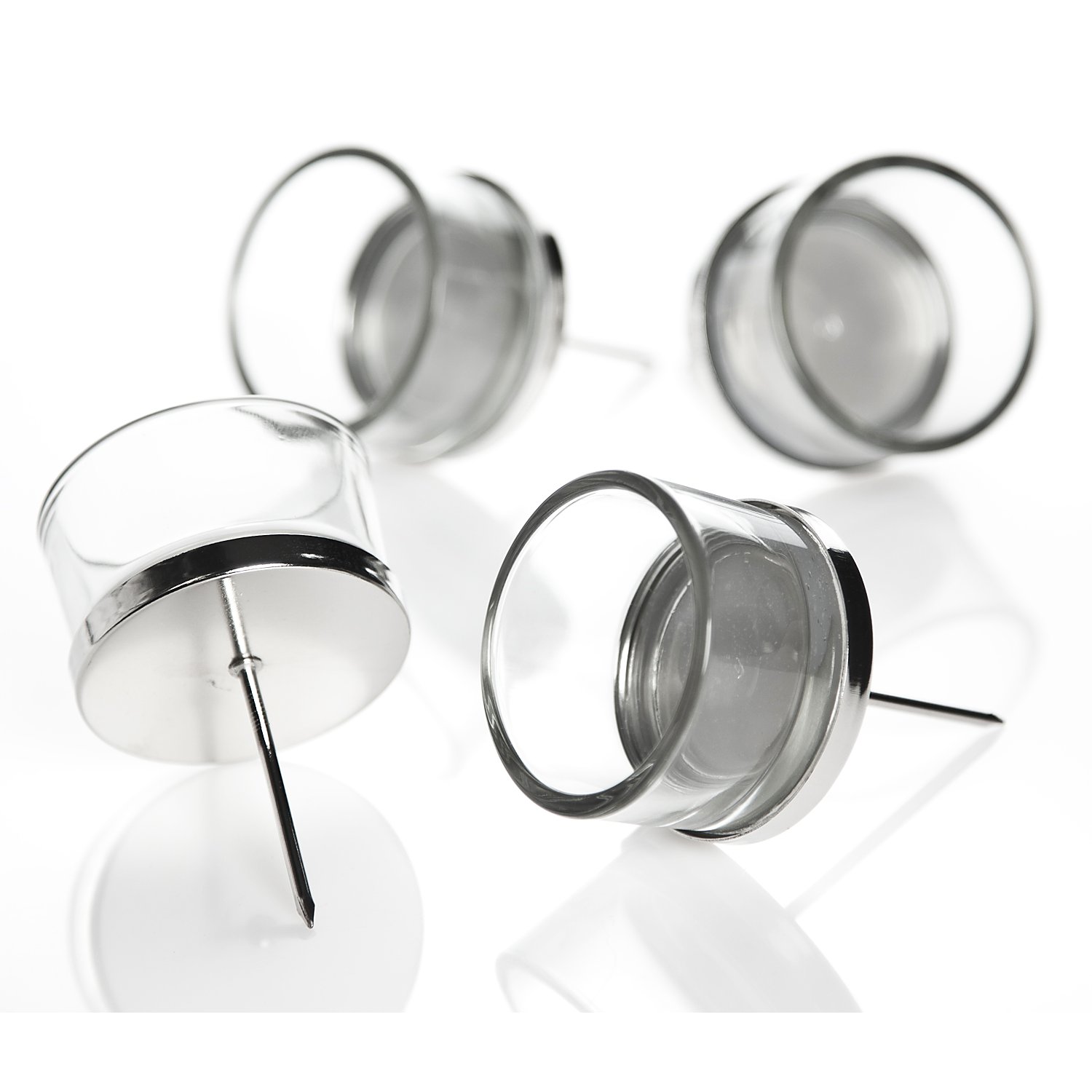 Teelichthalter, silber, 5 cm Ø, 4 Stück