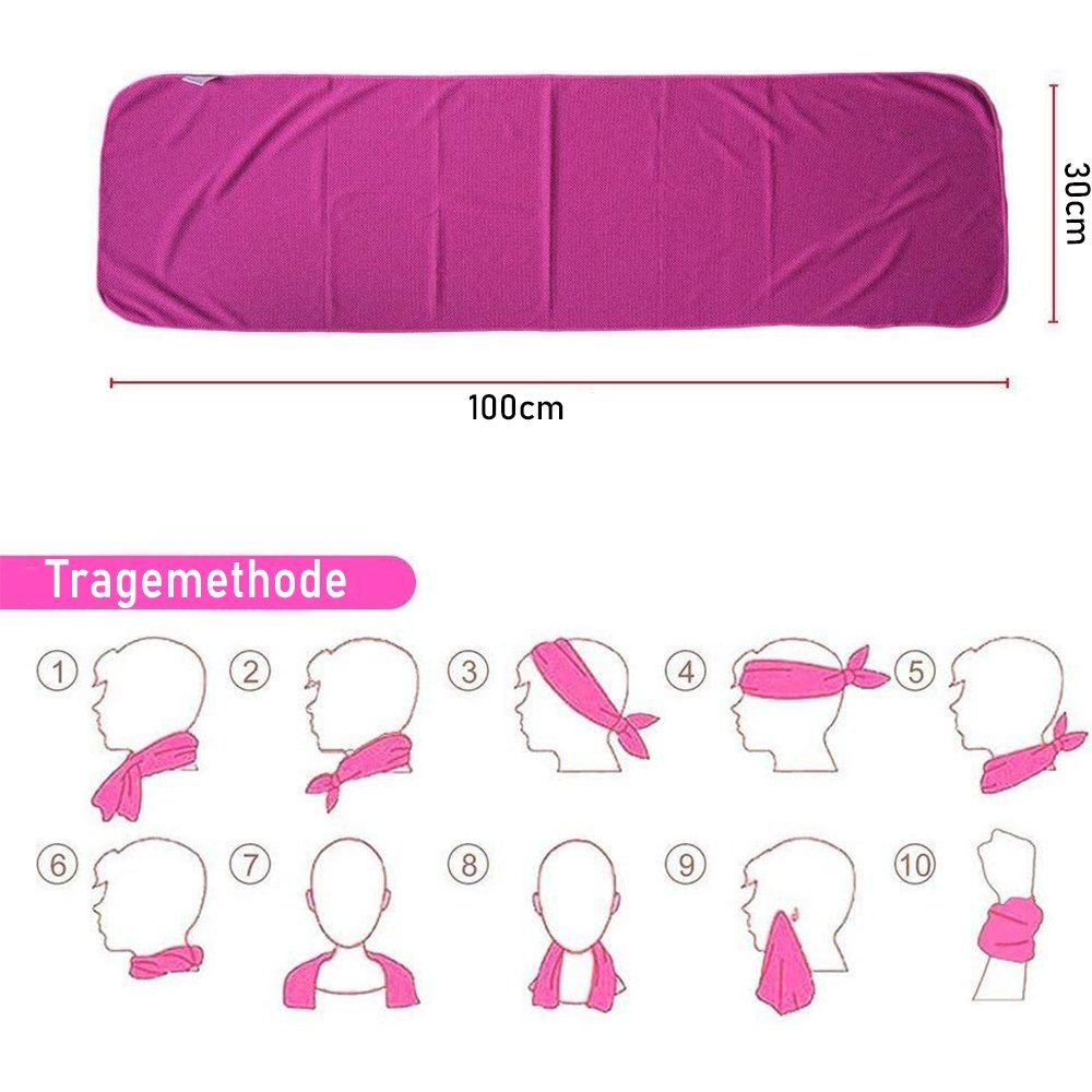 zggzerg Sporthandtuch 4 Stück Handtuch, 100x30cm Mikrofaser Handtuch für sofortige Kühlung