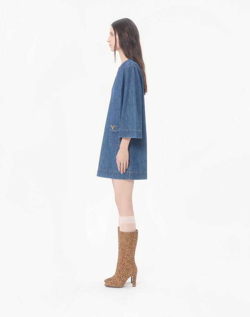 Chambray denim jurk