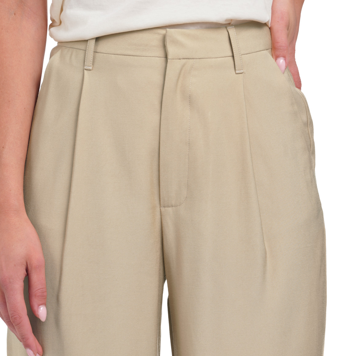 Damen Straight-Hose mit Bundfalte