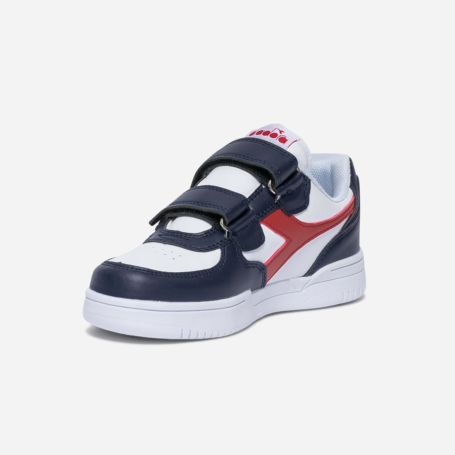 Tennis DIADORA blanche, marine et rouge à scratchs