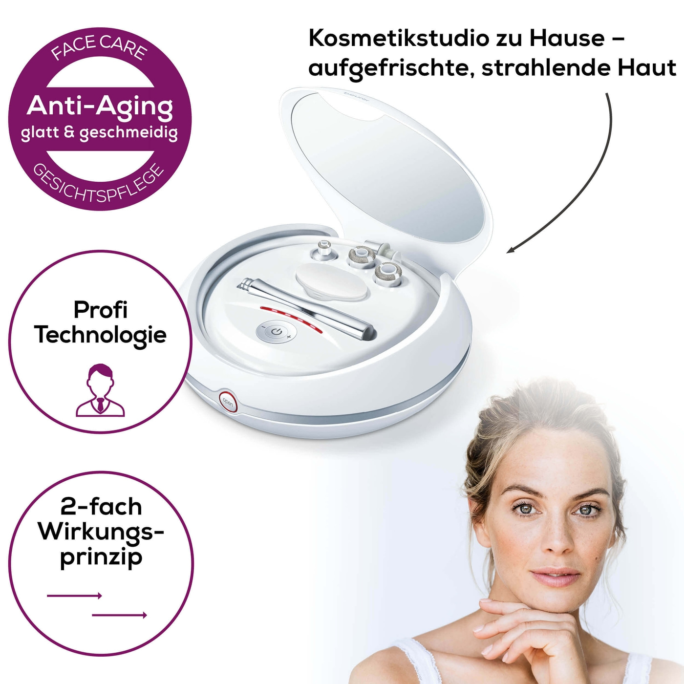 Beurer Mikrodermabrasion FC 100 Pureo Derma Peel-Mikrodermabrasion - Professionelles Peeling für zu Hause