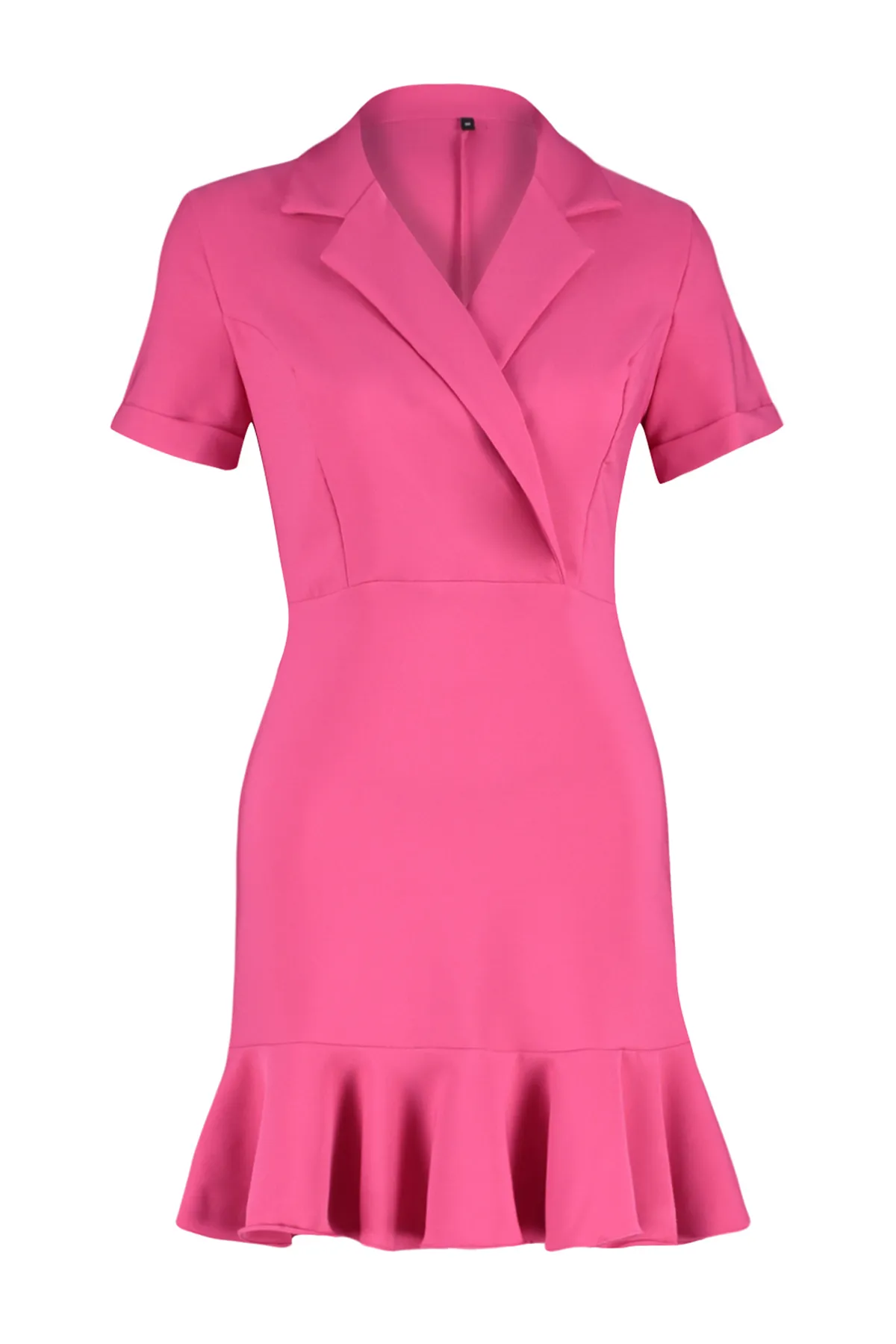 Trendyol Collection  Fuchsia Rock Volant Jackenkragen Mini Webkleid TWOSS24EL00600