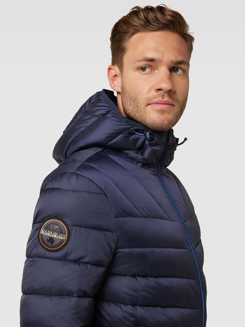 Steppjacke mit Kapuze Modell 'AERONS' in marineblau