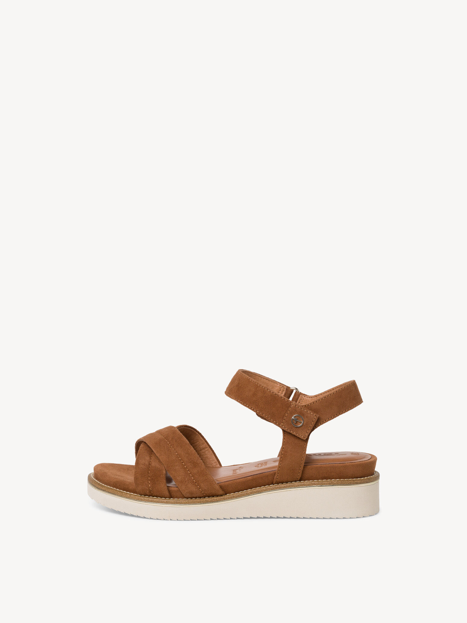 Sandale à talon en cuir - marron