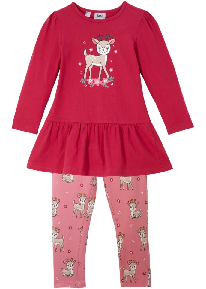 Mädchen Jerseykleid + Leggings (2tlg. Set)