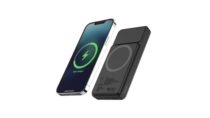XLayer Powerbank 15W Wireless 10.000 mAh mit 2-in-1 Solarpanel Black