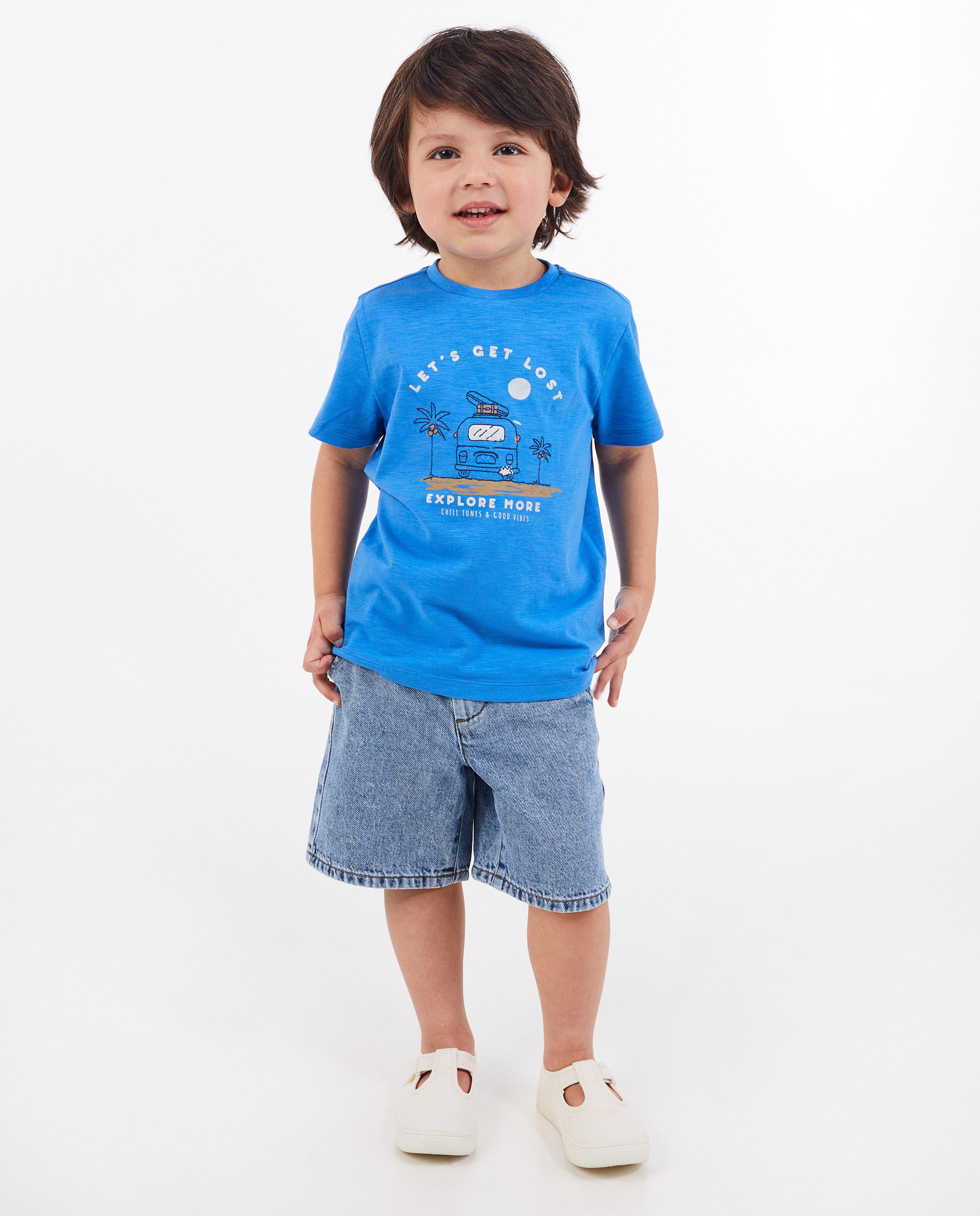 Tricou Kidz Nation cu imprimeu albastru