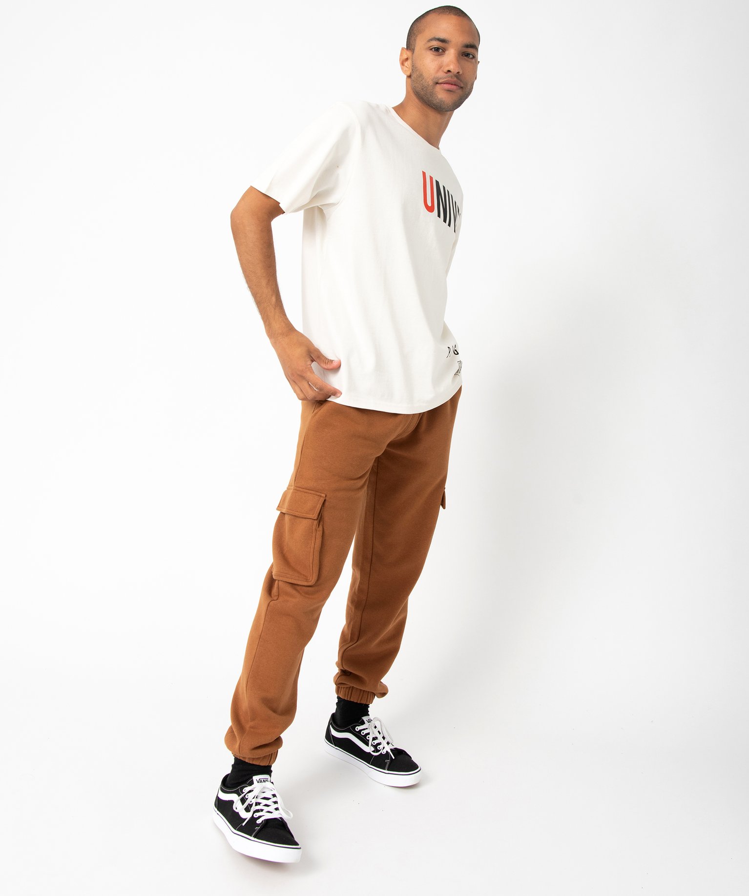 Tee-shirt homme à manches courtes oversize avec inscriptions blanc | GEMO