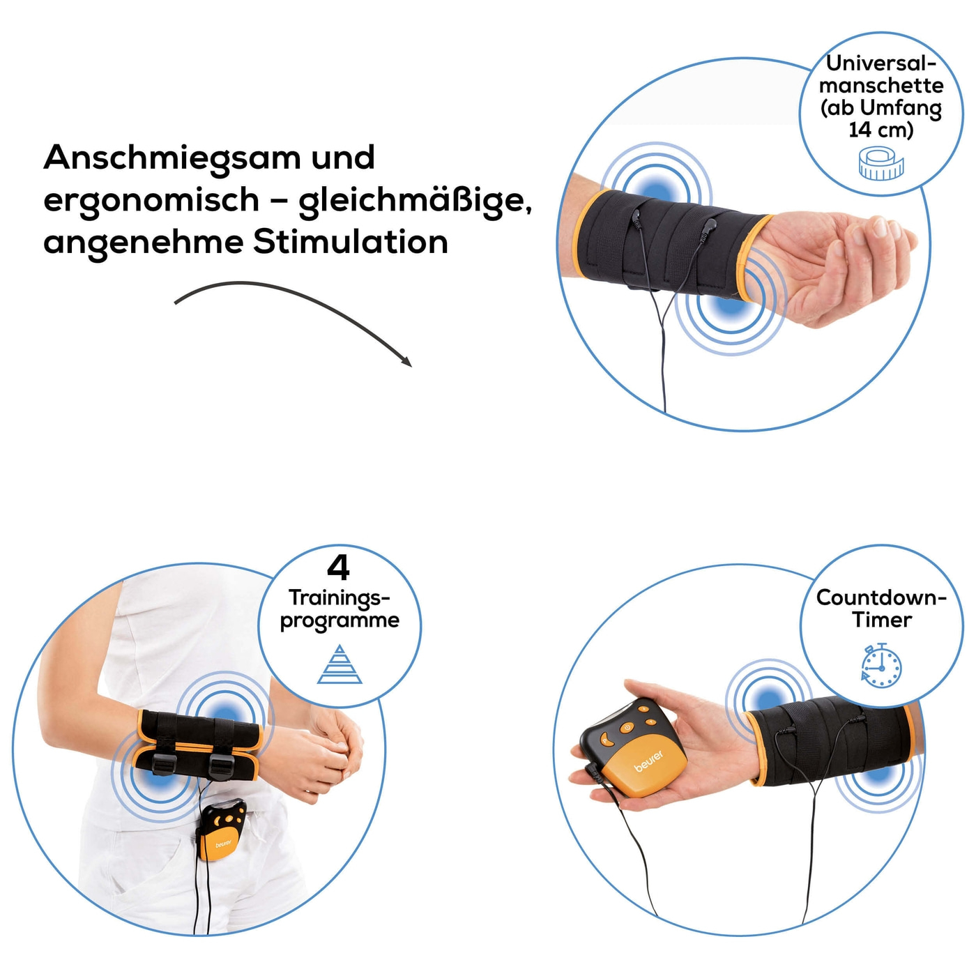 Beurer Handgelenk / Unterarm TENS EM 28-TENS-Gerät zur Schmerztherapie & Regeneration für Handgelenk/Unterarm