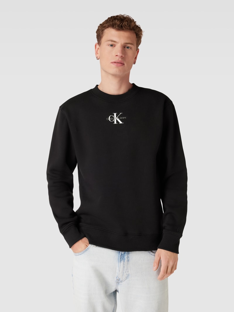 Sweatshirt mit Label-Detail in black