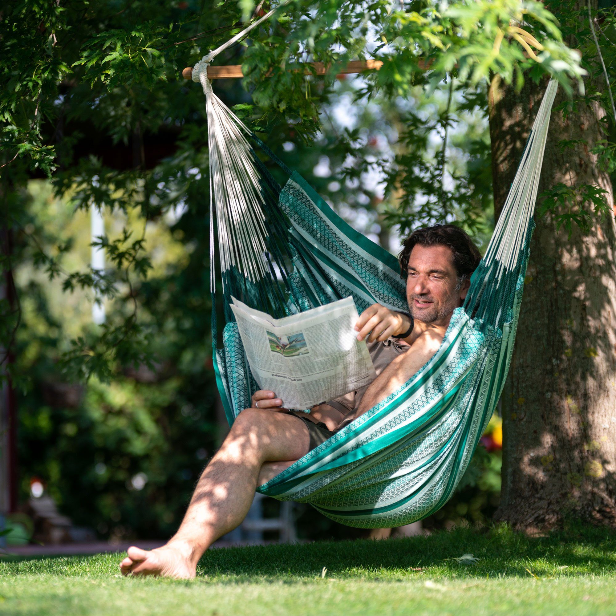 La Siesta Hängestuhl Hängestuhl Hängesessel Lounger HABANA Agave - Kingsize aus Bio-Baumwol, Hochwertige Qualität