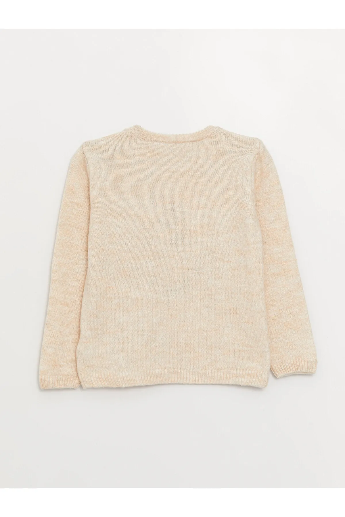 LC Waikiki  Gemusterter Langarm-Strickpullover für Mädchen mit Rundhalsausschnitt