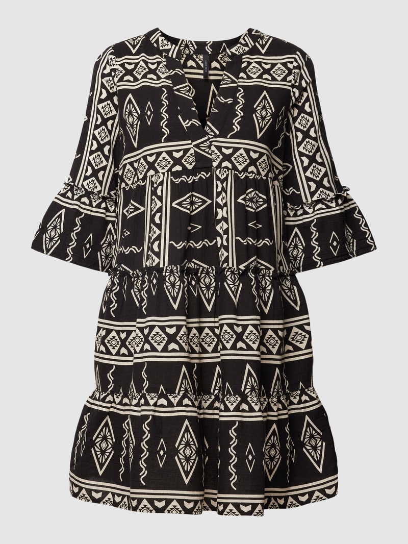 Minikleid mit Allover-Print Modell 'DICTHE' in schwarz