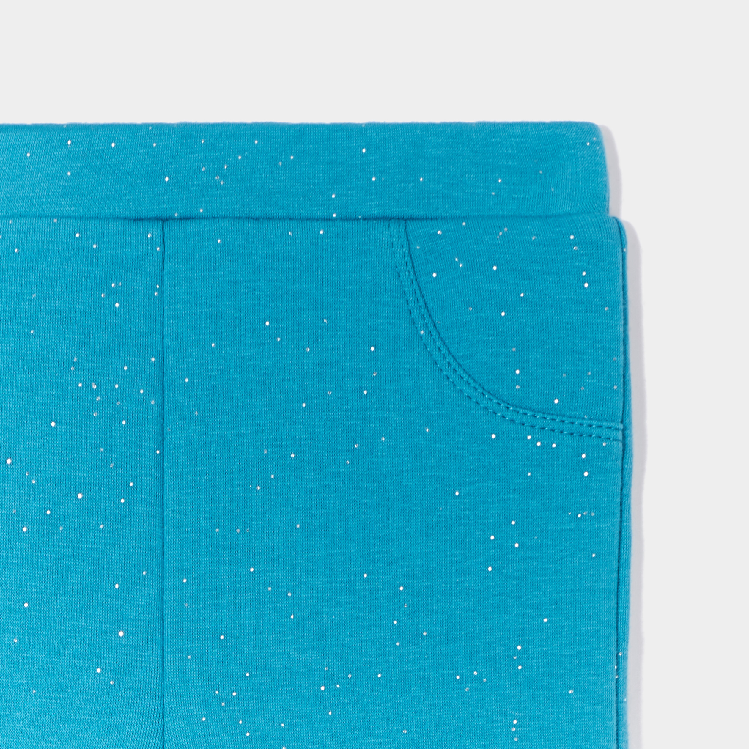 Pantalon doublé à paillettes vert turquoise bébé fille | La Halle