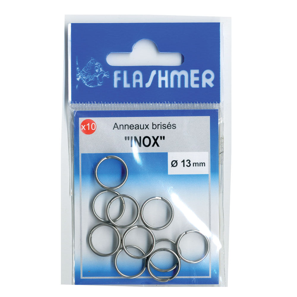 Flashmer ruostumattomasta teräksestä valmistetut halkiorenkaat (x10)