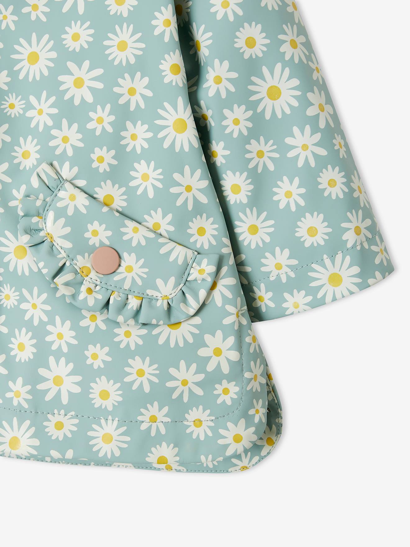 Vertbaudet Mädchen Baby Regenjacke - aquamarin gänseblümchen
