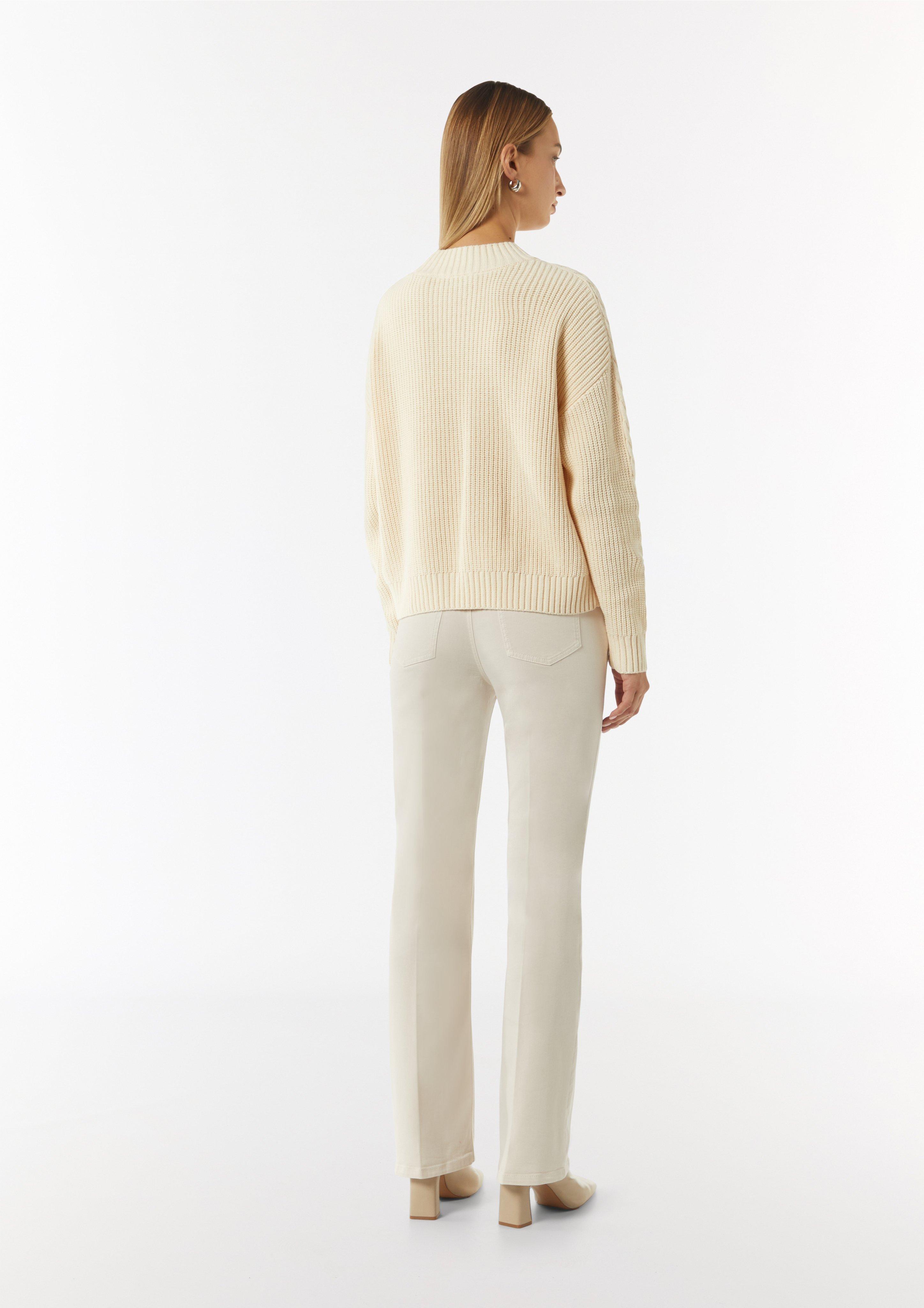 Strickpullover mit Zopfmuster - creme