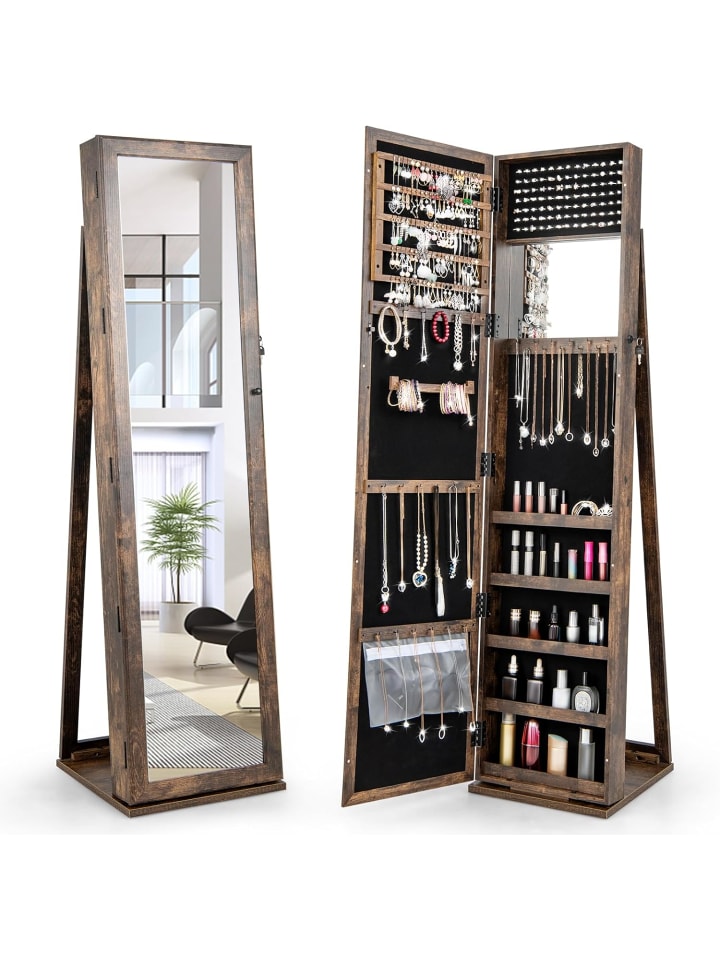 COSTWAY Schmuckschrank abschließbar 157cm in Braun günstig kaufen onesize