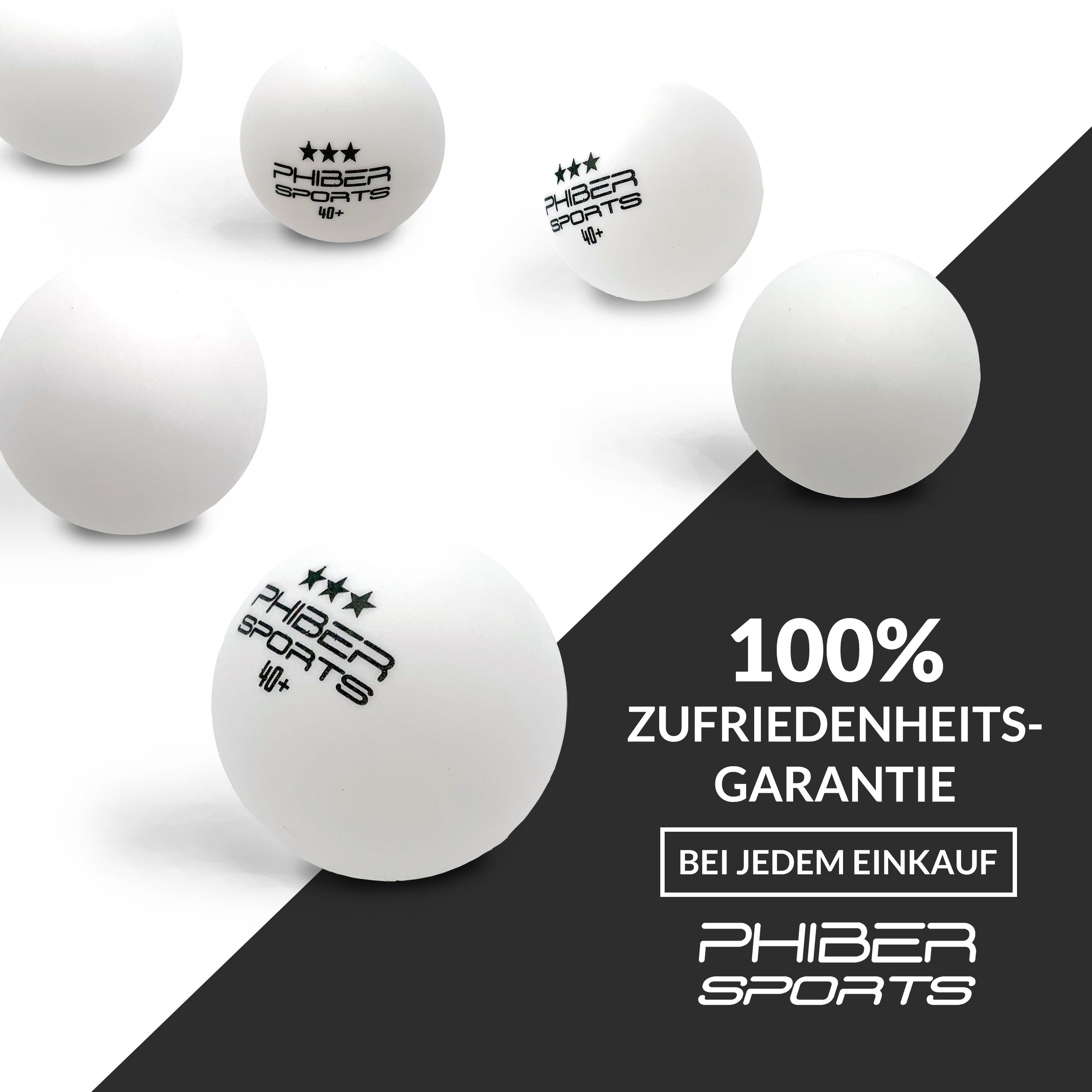 PHIBER-SPORTS Tischtennisball Weiß 3 Stern [24 Stück] - Ideal für Anfänger, Familien und Profis (Set, 24 weiße 3 STERN Tischtennisbälle), Nach Wettbewerbsrichtlinien produziert