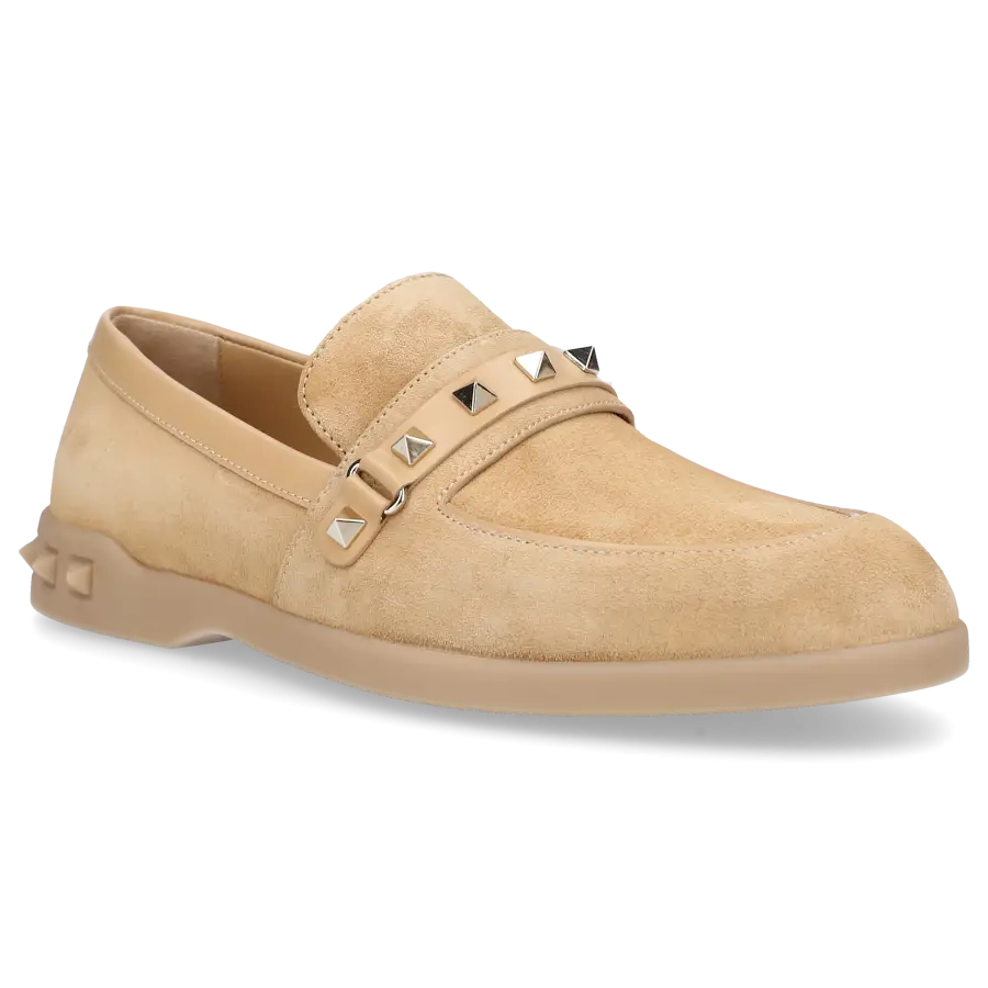 Valentino Garavani - Loafer LEISURE FLOWS Veloursleder - beige