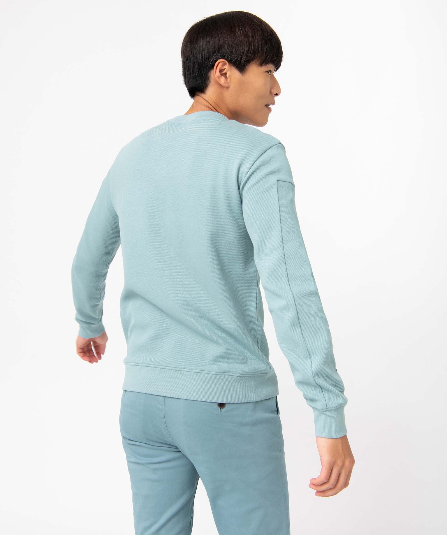 Sweat homme à col rond avec poche poitrine bleu | GEMO