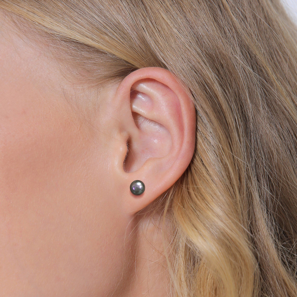 Nenalina Nenalina Boucles d'Oreilles Femmes clous d'oreilles Basique Rond avec perle de cu Boucles d'oreilles