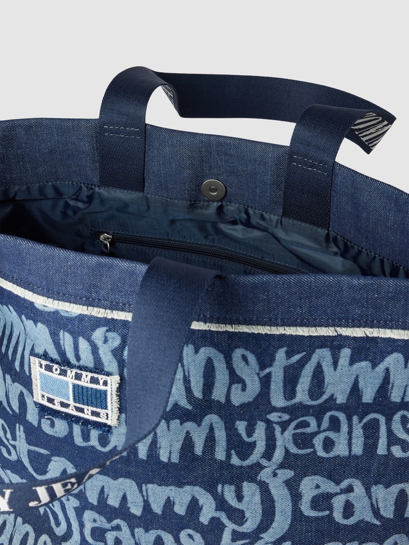 Shopper mit Logo-Stitching Modell 'HERITAGE' in jeans