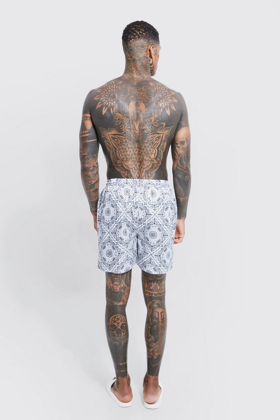 Mittellange Bandana-Badehose