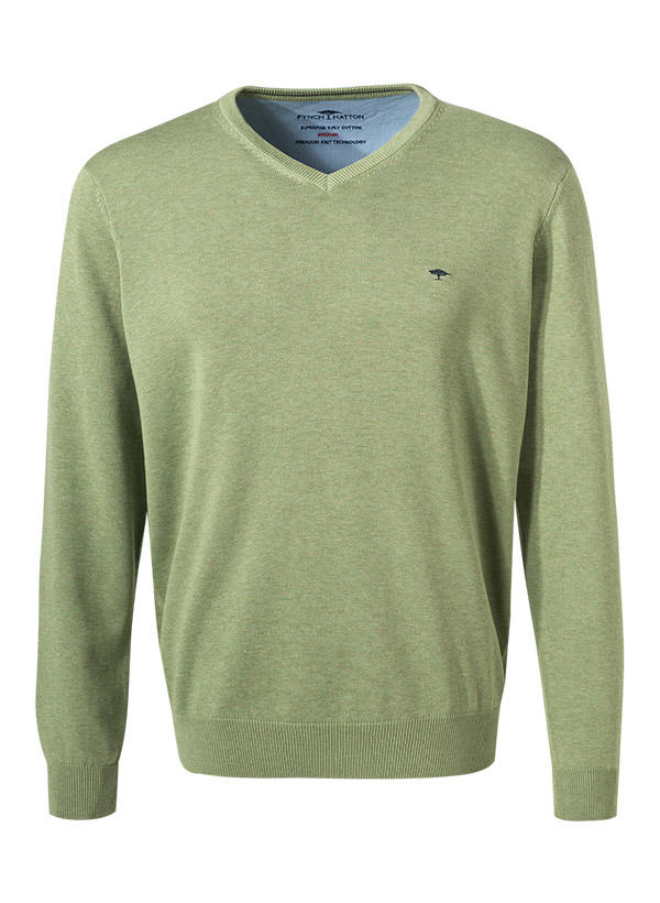 Fynch-Hatton, Pullover, Baumwolle, hellkhaki meliert