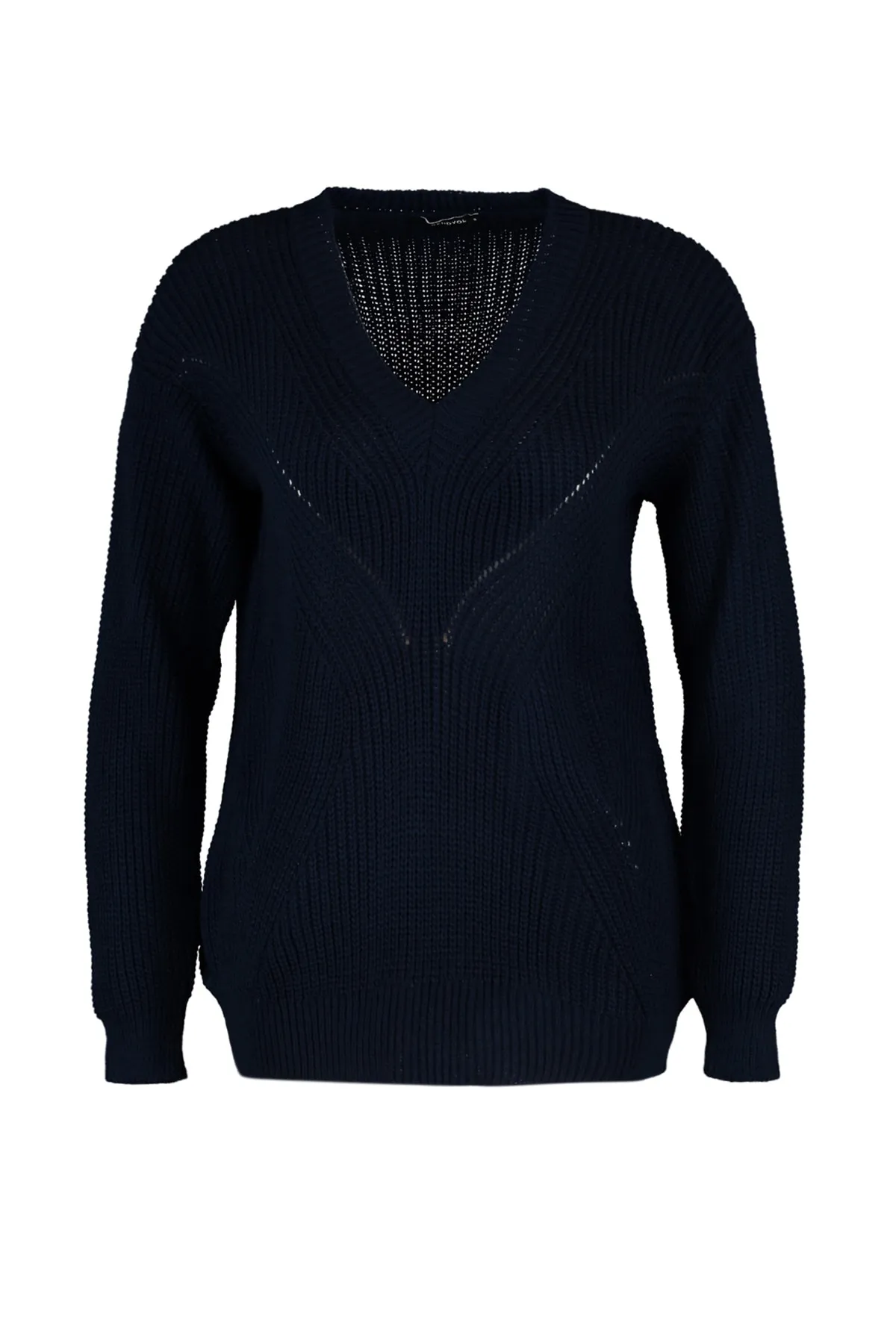 Trendyol Collection  Marineblauer Strickpullover mit Lochmuster TWOAW21KZ0690