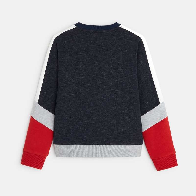 Sweat-shirt tricolore 96 bleu garçon