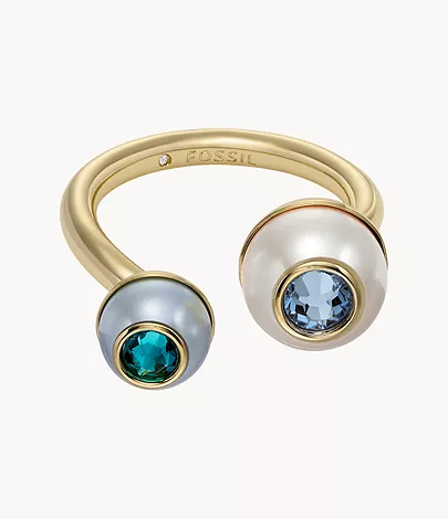 Fossil Toi-et-moi-Ring Bright Baubles Metall goldfarben