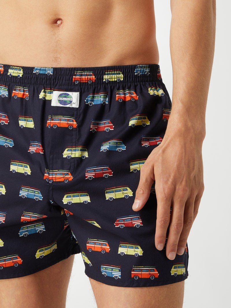 Boxershorts aus Baumwolle mit Allover-Muster in dunkelblau