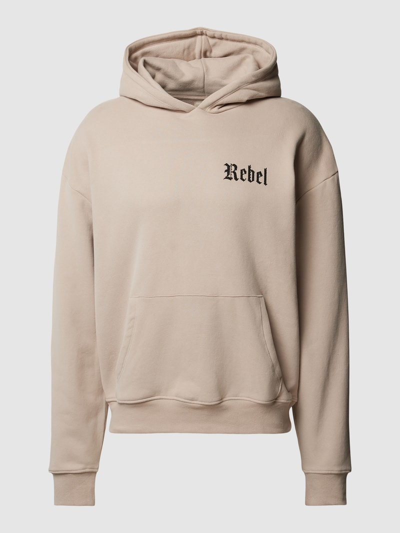 Hoodie mit Känguru-Tasche Modell 'Juan' in taupe