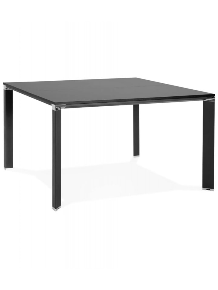 KADIMA DESIGN Konferenztisch Besprechungstisch aus Holz Metall | 140x140x74,6 cm in Schwarz günstig kaufen