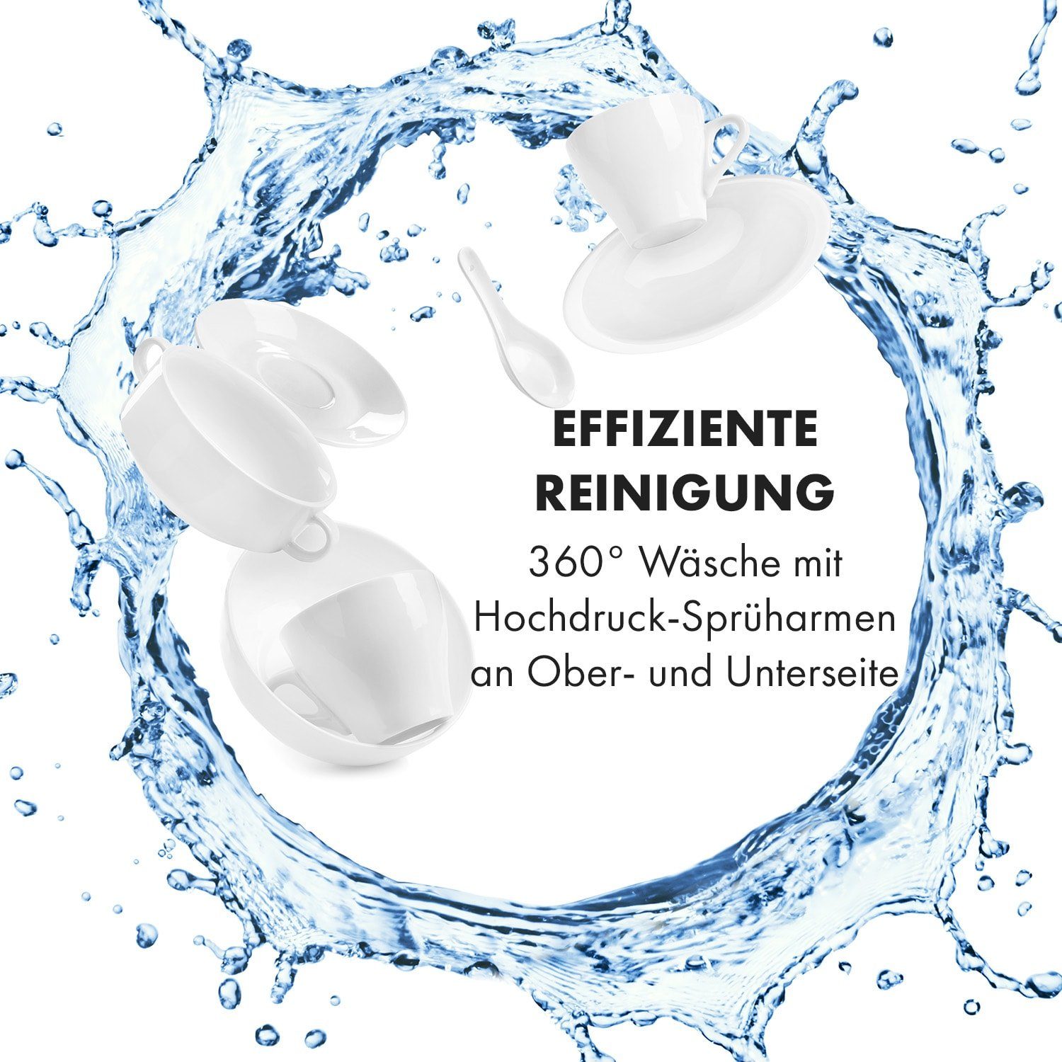 Klarstein Standgeschirrspüler Oceana Geschirrspüler freistehend installationsfrei 2 Gedecke 860W, 10035304, 6 l