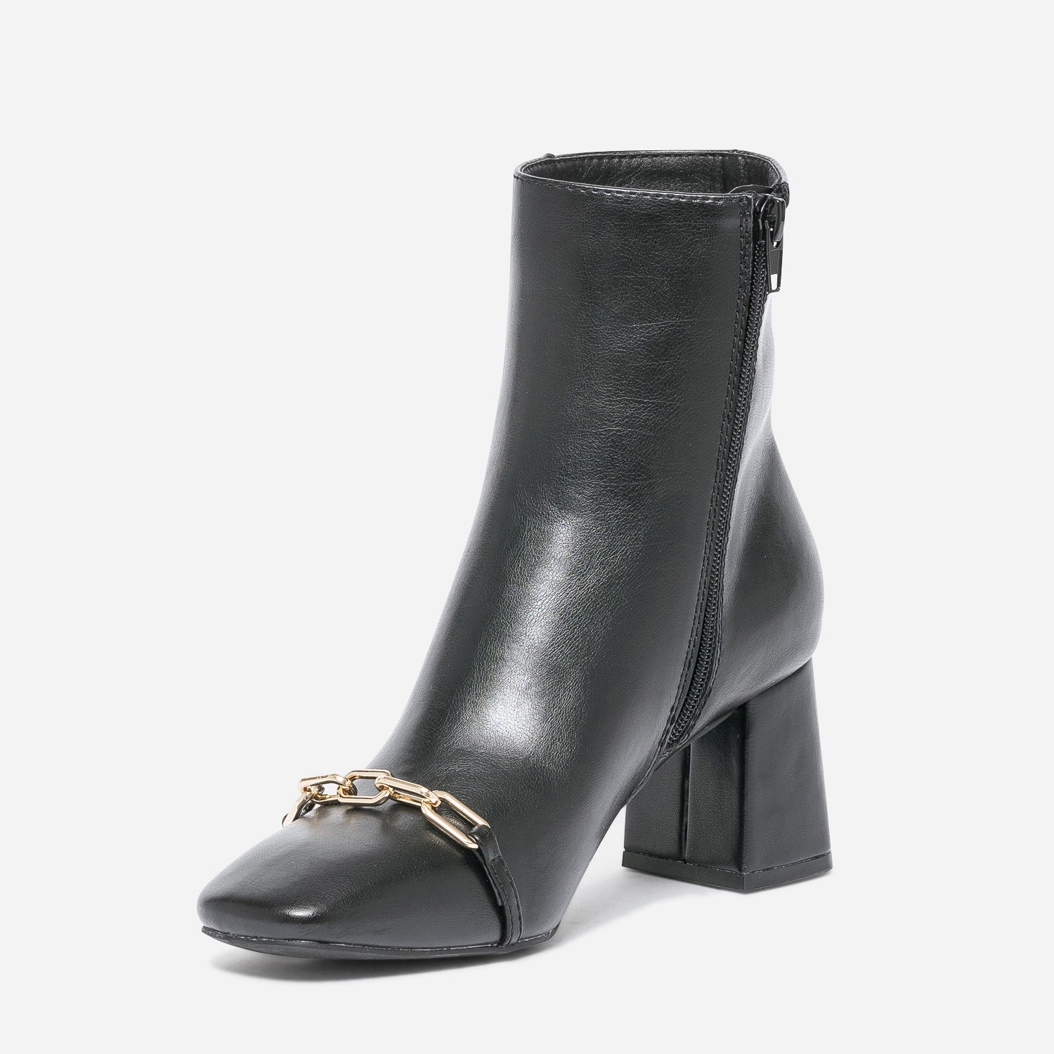 Boots noir avec chaînette métal