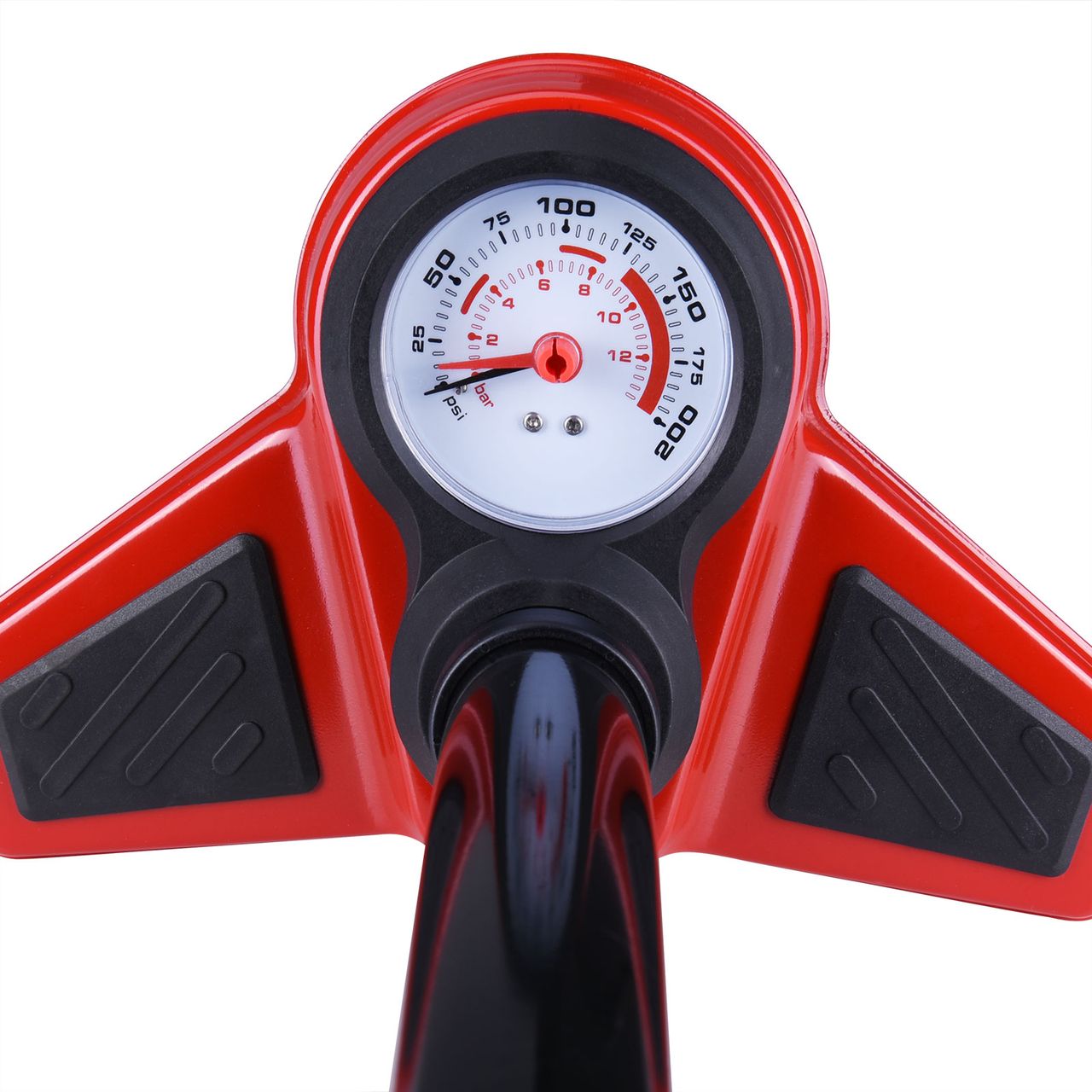 Monzana Luftpumpe Hochdruck mit Manometer 58-114 x 6 x 3,2cm schwarz / rot