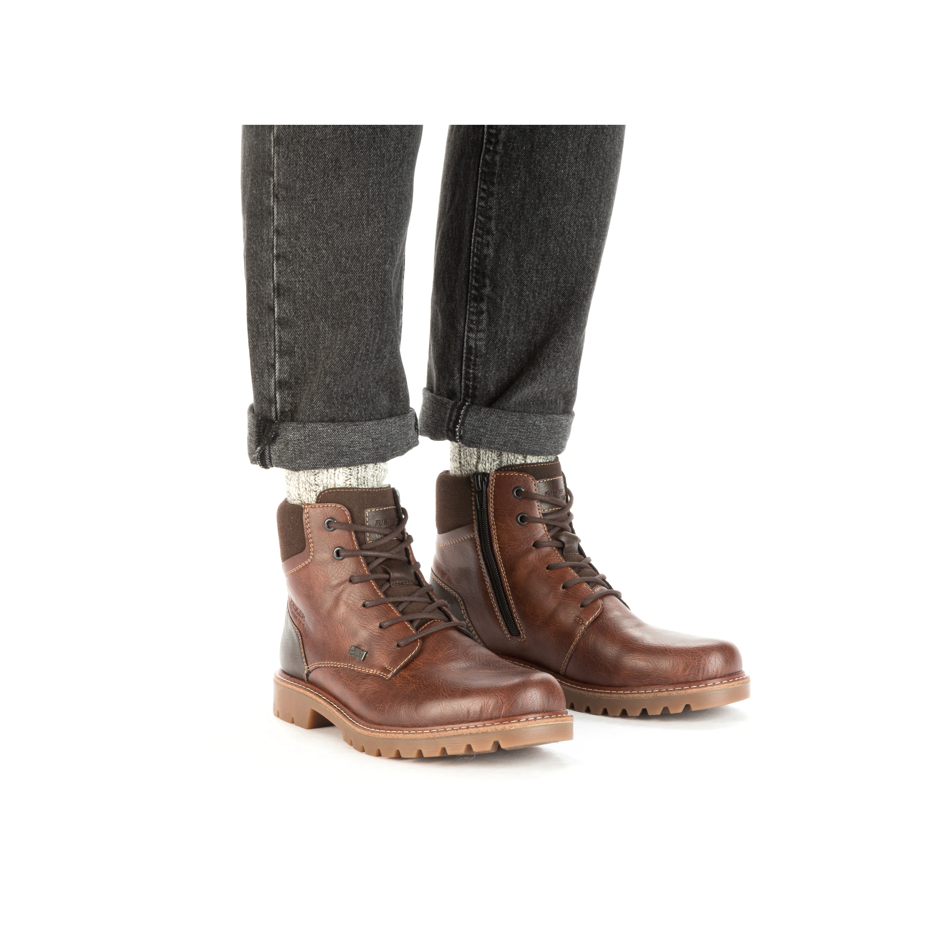 Rieker Herren Schnürstiefel kastanienbraun