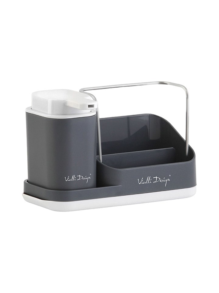 Vialli Design Spülorganizer in Grau mit Flüssigkeitsspender - (B)21,5 x (H)16 x (T)9 cm günstig kaufen onesize
