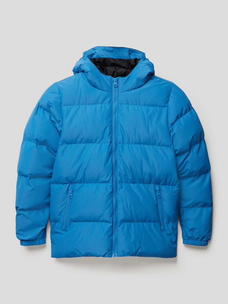 Steppjacke mit Kapuze in blau