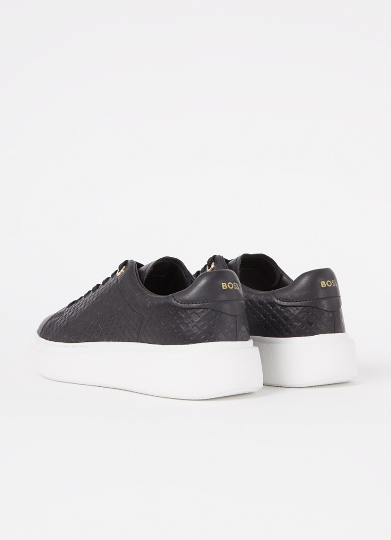 Pantofi HUGO BOSS din piele chihlimbar cu logo imprimat