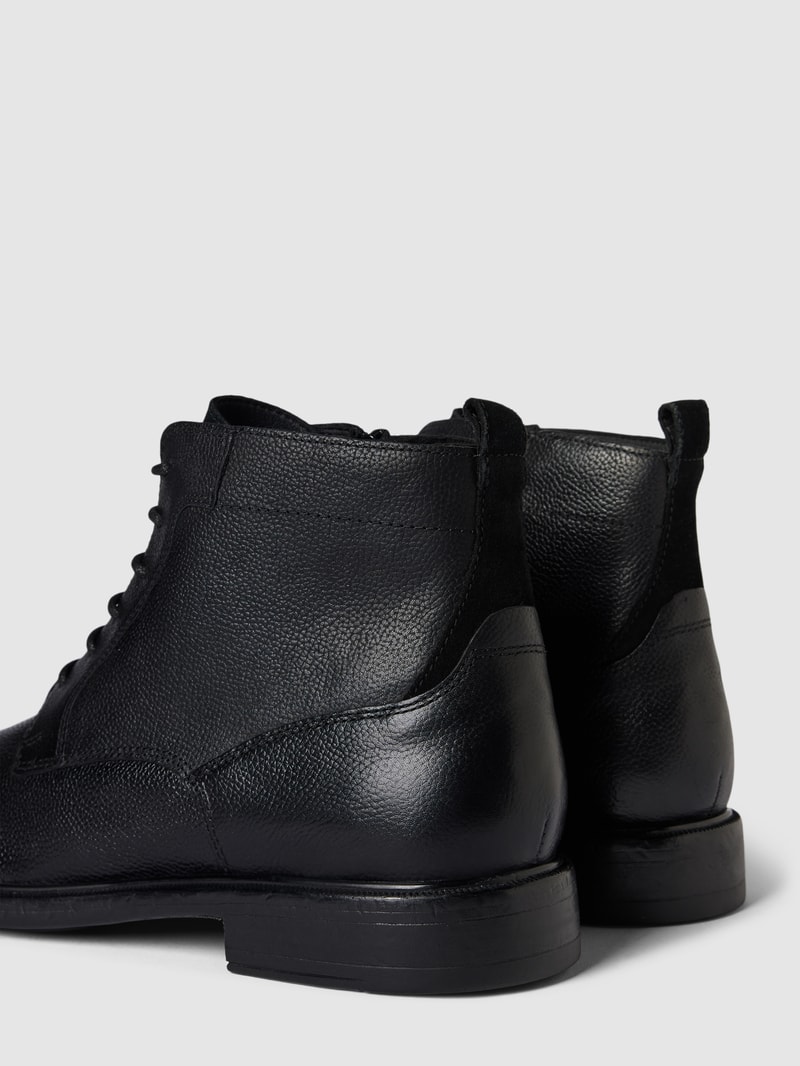 Schnürboots aus echtem Leder Modell 'TERENCE' in schwarz