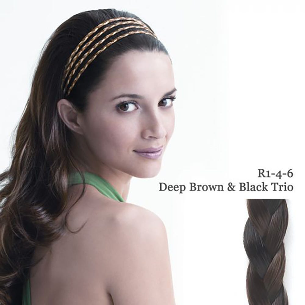 Great Lengths 4 Braid Band deep brown/black trio