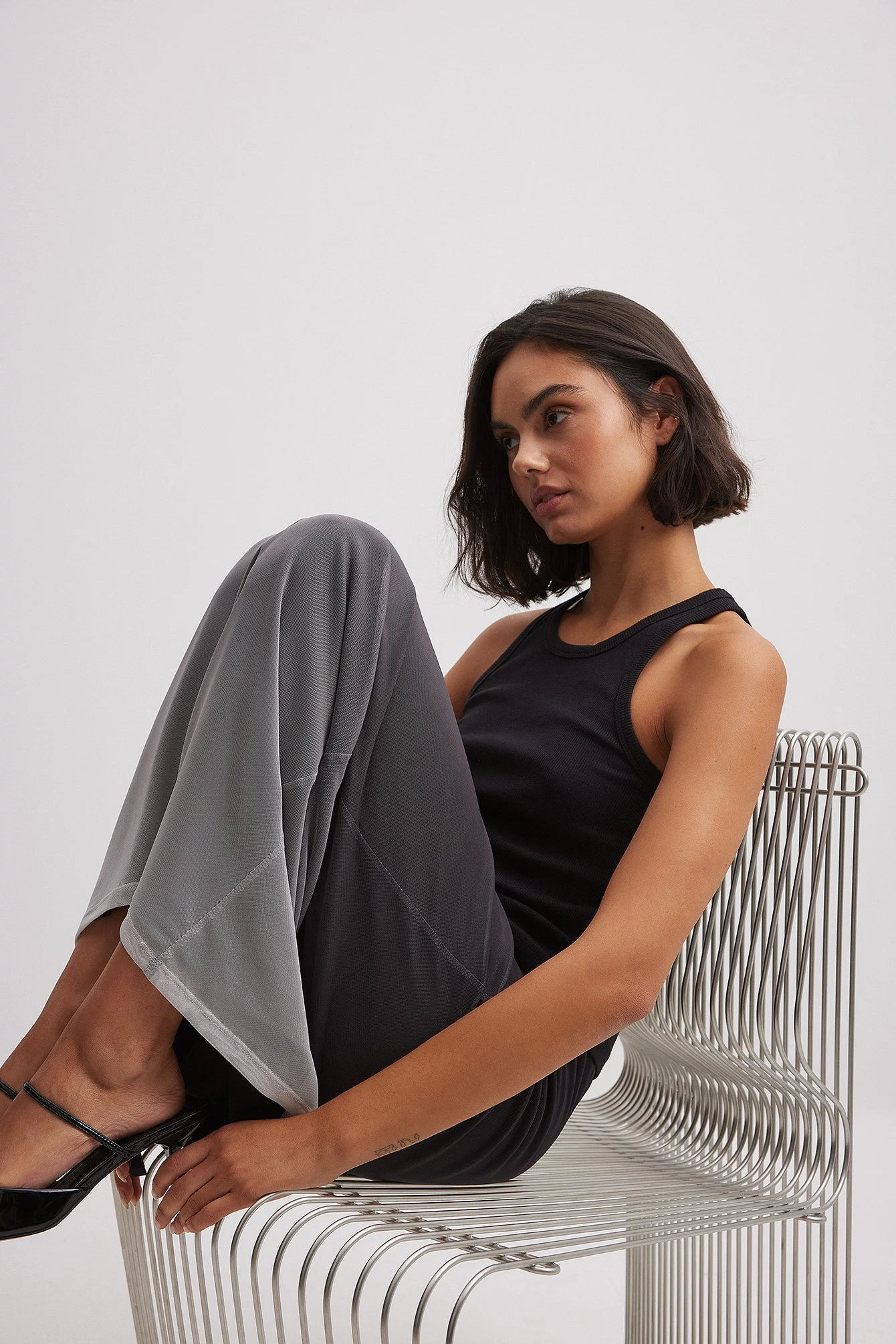 Mesh-Maxirock mit niedriger Taille