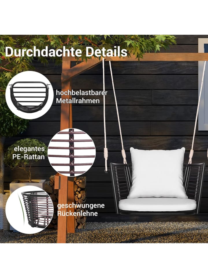 COSTWAY Hängesessel 180kg belastbar in Weiß günstig kaufen onesize